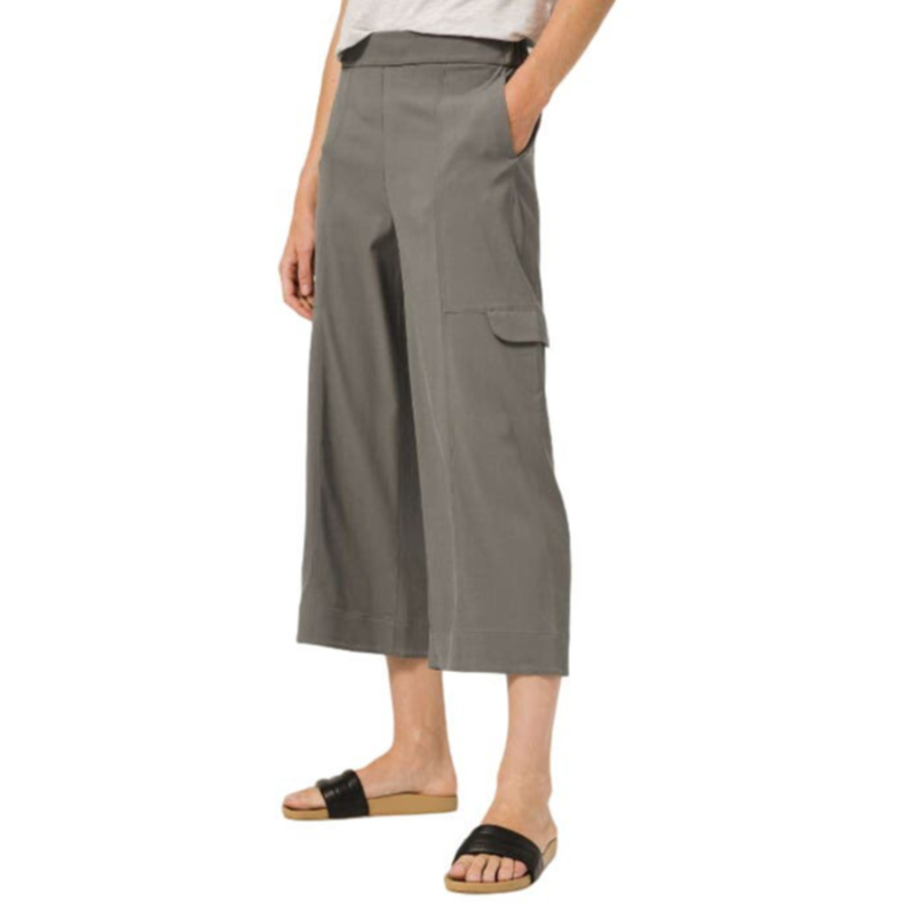 Lululemon Metropolis Maven High Rise Crop Pants Wide Leg Grey Sage Women 6